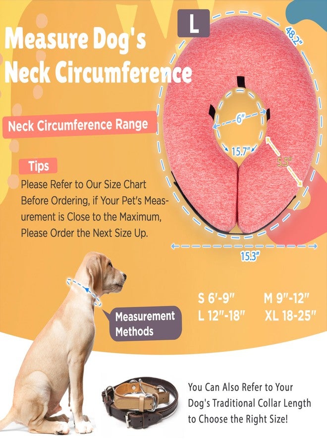 BIGANT Big Ant Protective Inflatable Collar for Dogs and Cats, Dog Neck Donut Collar, Soft Cone for Dogs After Surgery, Soft Pet Recovery Collar Dog Cone Collar Does Not Block Vision E-Collar (Large, Pink) - Image 2